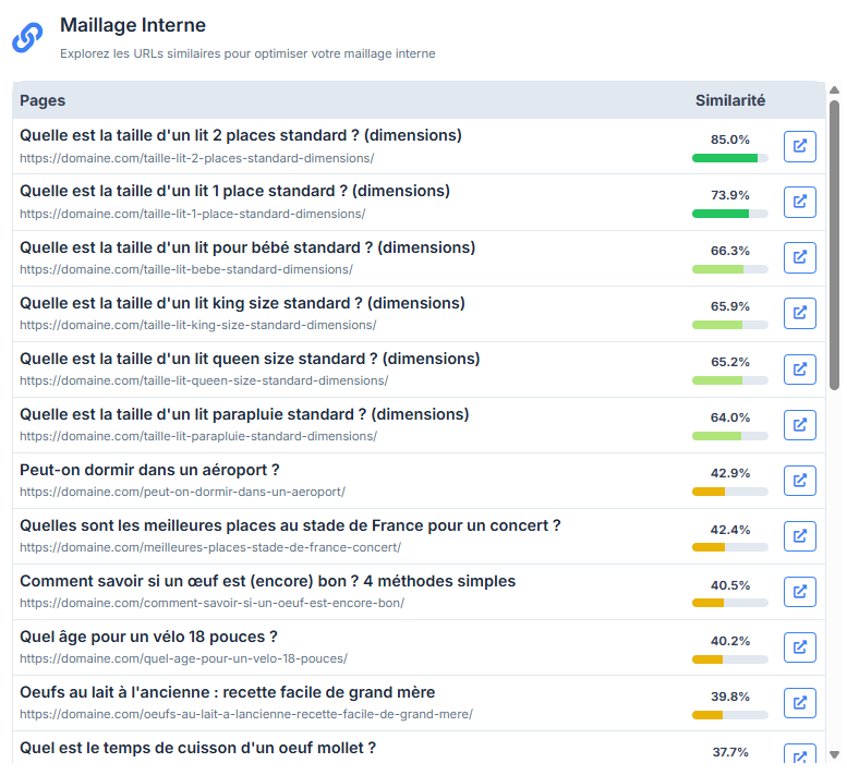 Maillage interne sémantique entre les pages du site